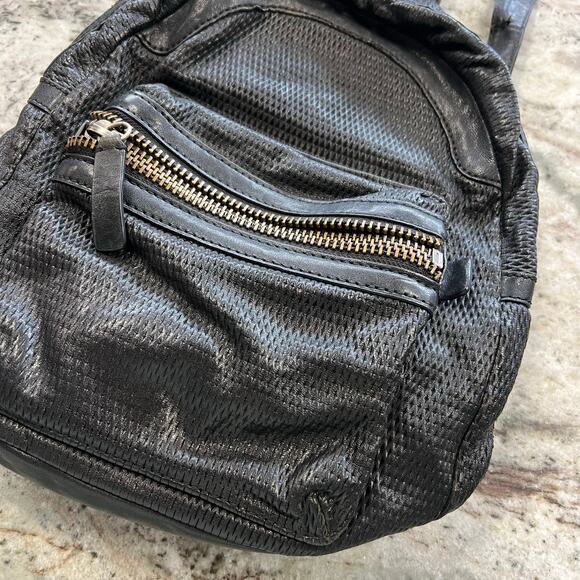Frye Lena Black Perforated Leather Backpack main image 2